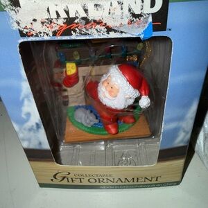 Kirkland Signature Festive Santa Ornament - Red and White
